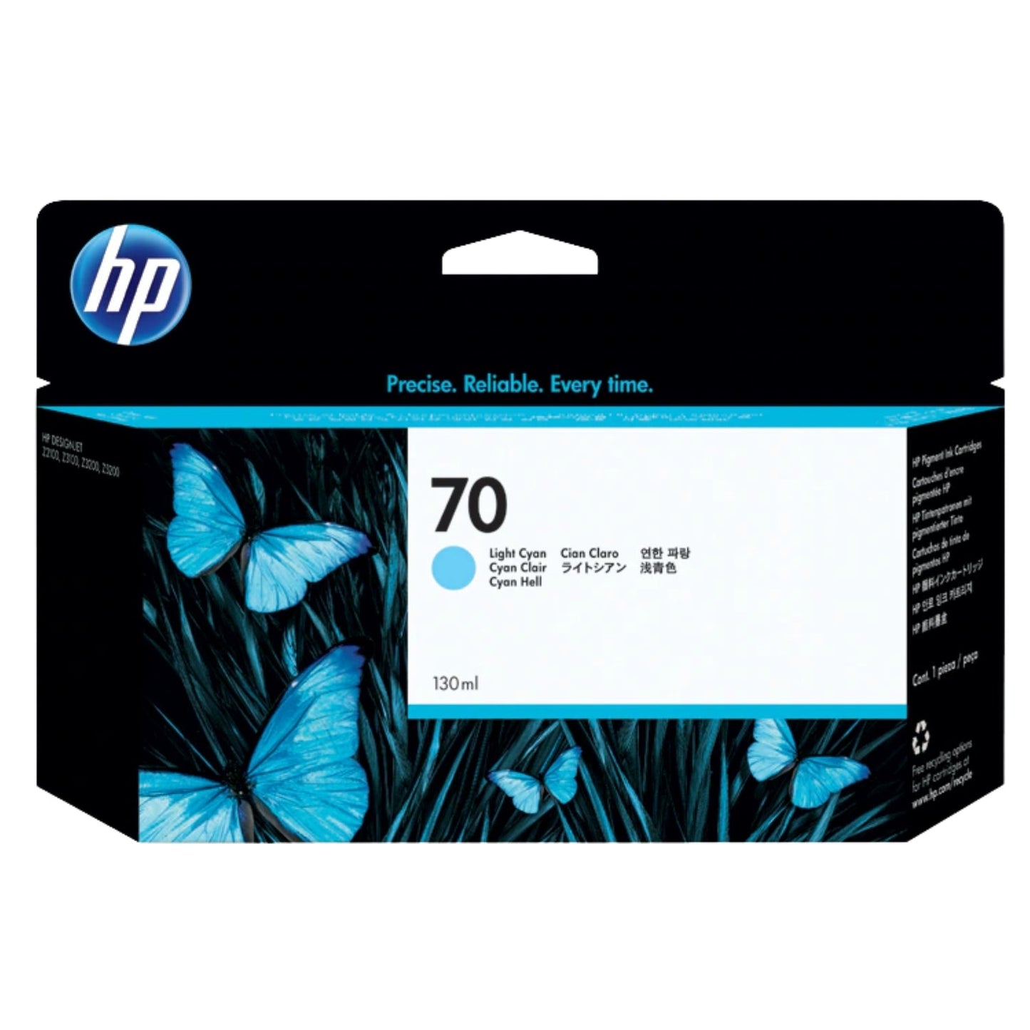 Original HP 70 130-ml (C9390A) Light Cyan Ink Cartridge