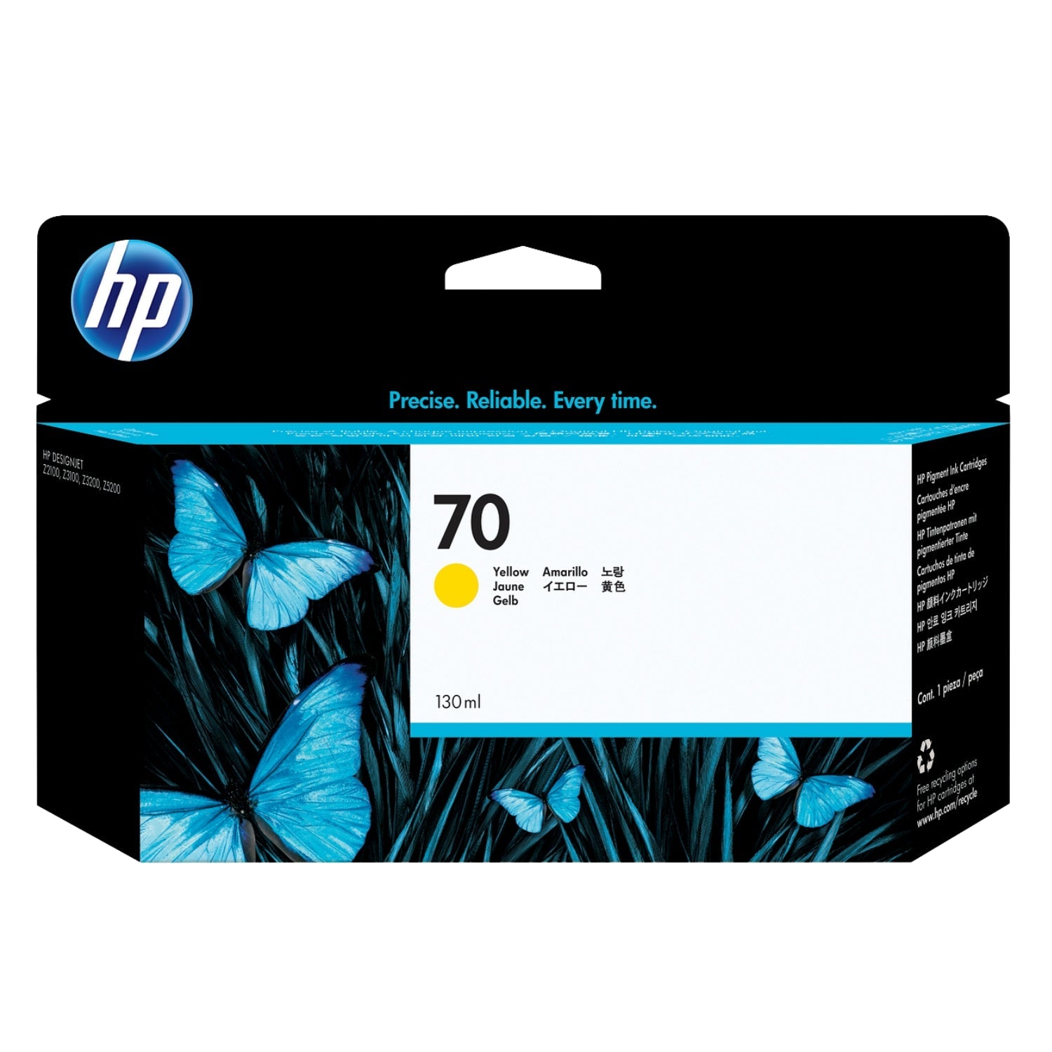 Original HP 70 130-ml (C9454A) Yellow Ink Cartridge