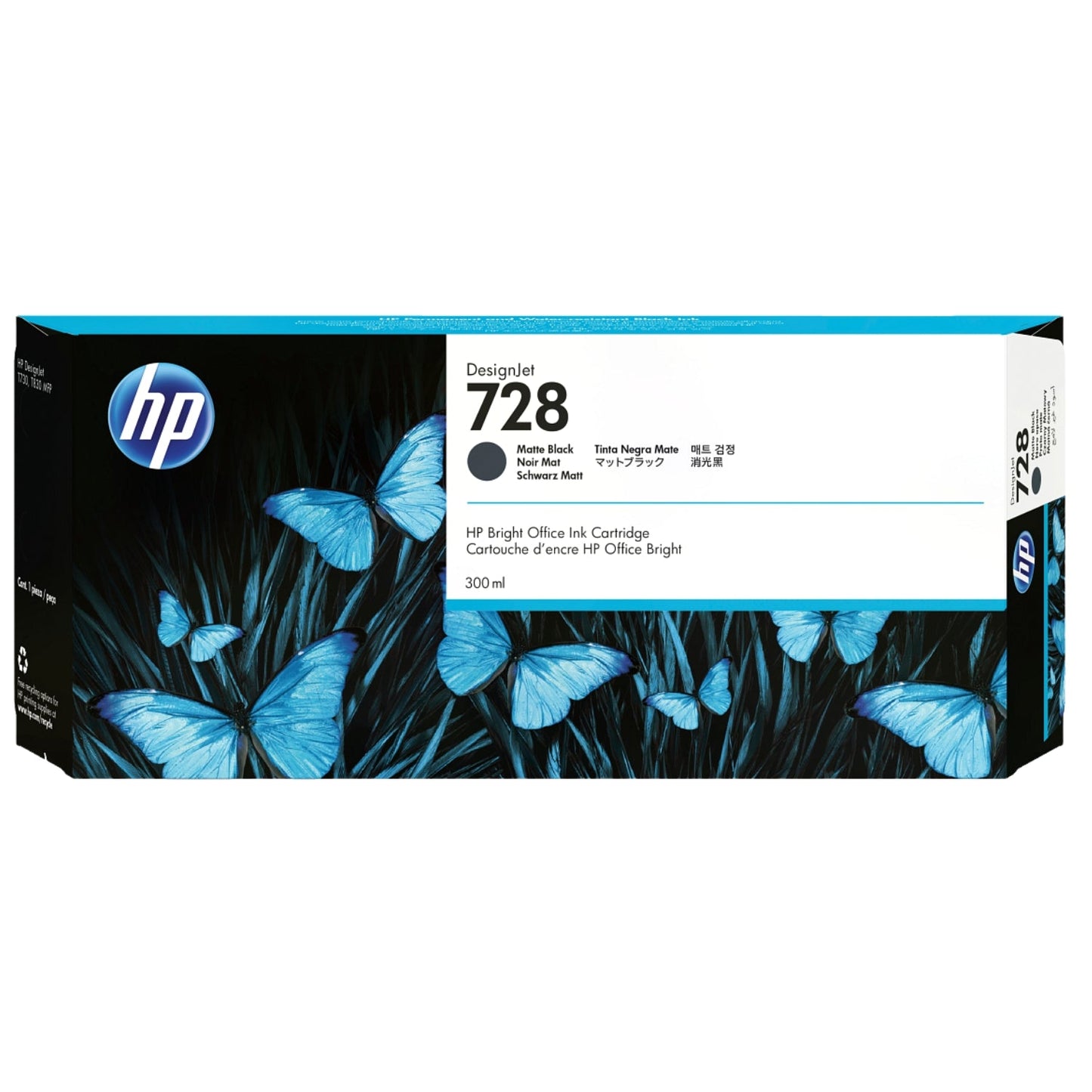 HP 728 300-ml (F9J68A) Matte Black Genuine Ink Cartridge
