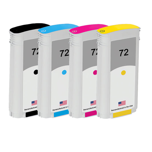 JIT Brand for HP 72 130-ml 4-Pack Remanufactured in the USA Ink Cartridges