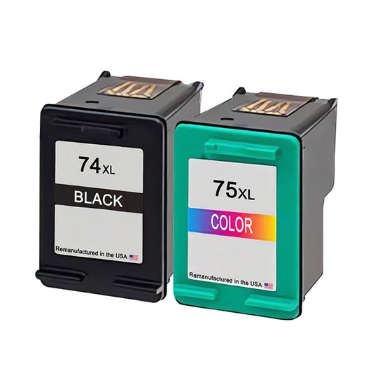 JIT Brand for HP 74XL Black / 75XL Color Combo Pack Remanufactured in the USA Ink Cartridges