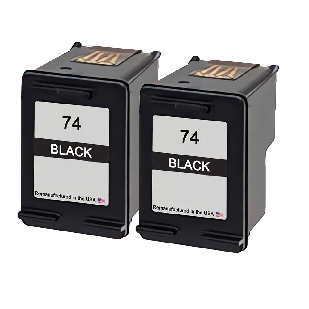 JIT Brand for HP 74 (CB335WN) Black Twin Pack Remanufactured in the USA Ink Cartridges