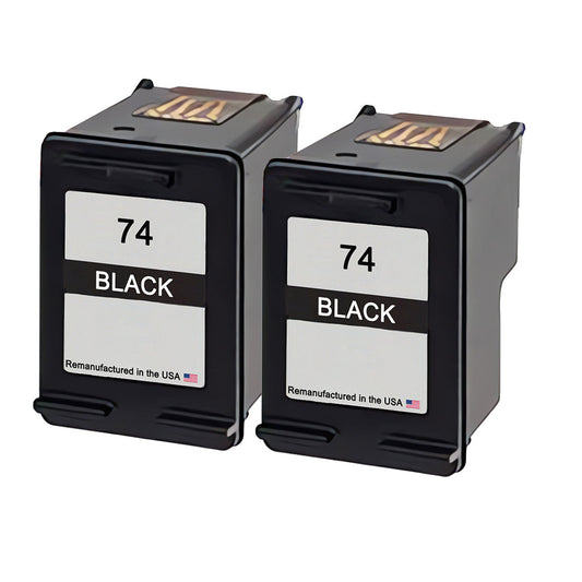 JIT Brand for HP 74 (CB335WN) Black Twin Pack Remanufactured in the USA Ink Cartridges