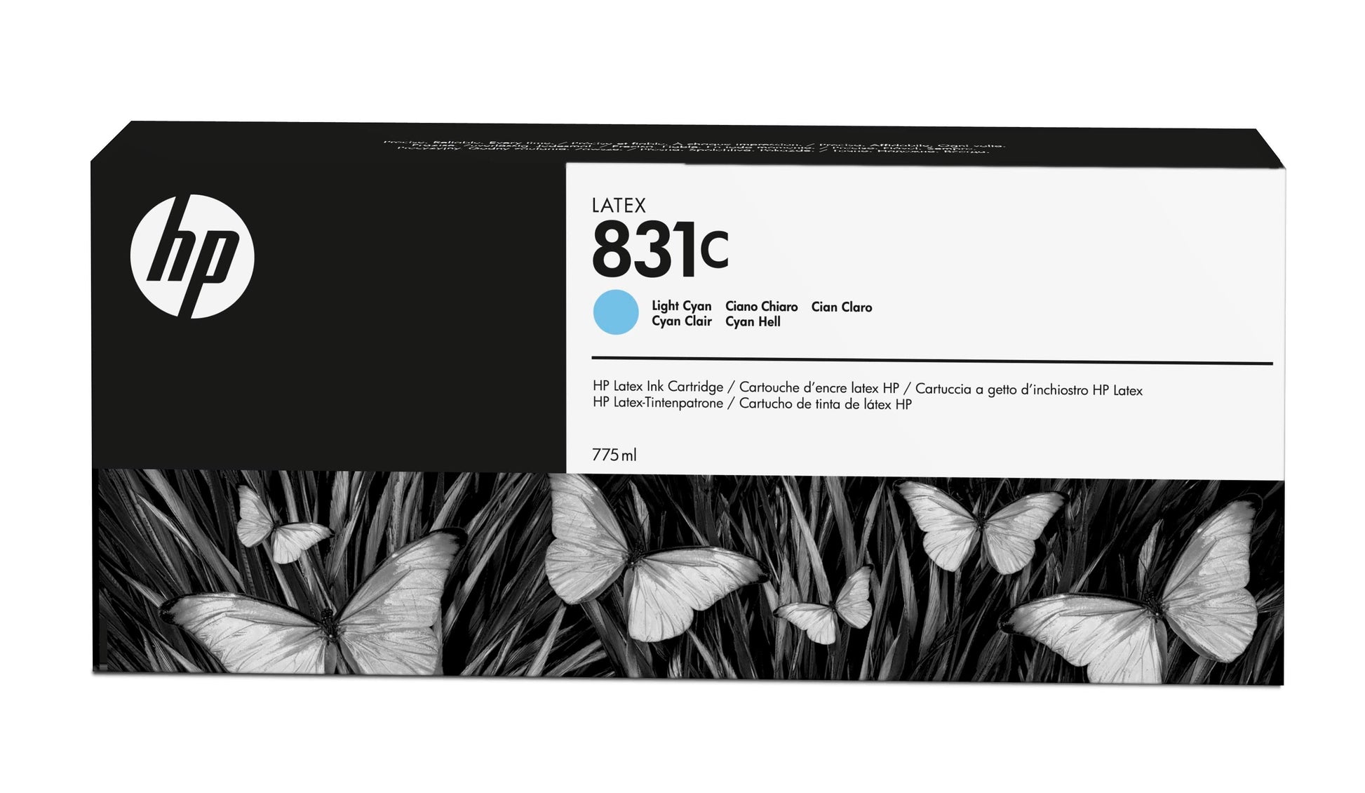 Original HP 831C 775-ml High Yield Light Cyan Ink Cartridge, CZ698A
