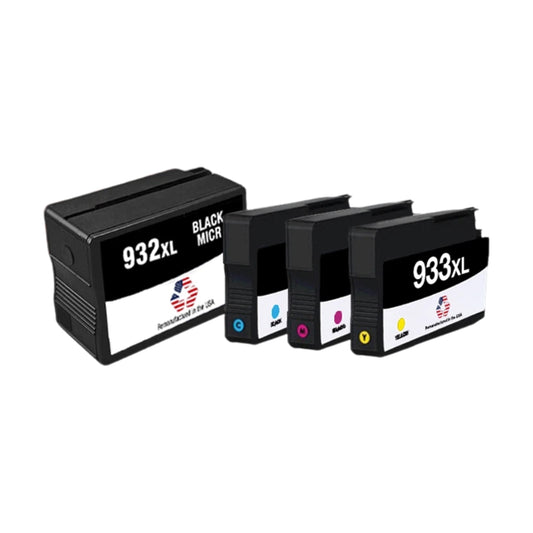 JIT Brand for HP 932XL 1 Black / 933XL 3 Color 4-pack Remanufactured in the USA Ink Cartridges
