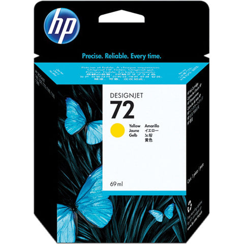 Original HP 72 130-ml Standard Yield Yellow DesignJet Ink Cartridge,C9400A