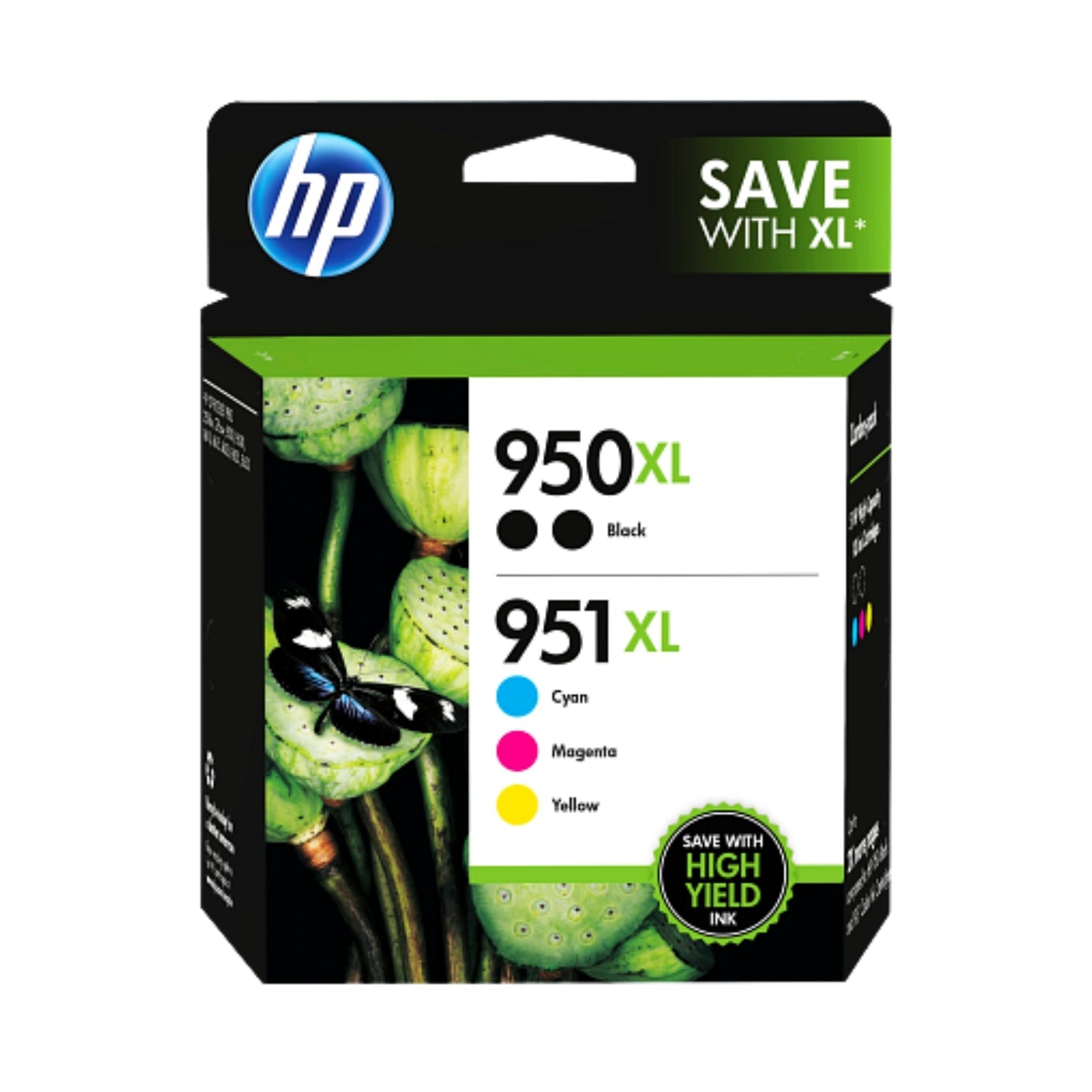 Original HP 950XL Black 2 & 951XL Cyan, Magenta & Yellow Ink Cartridges, T0A83AA