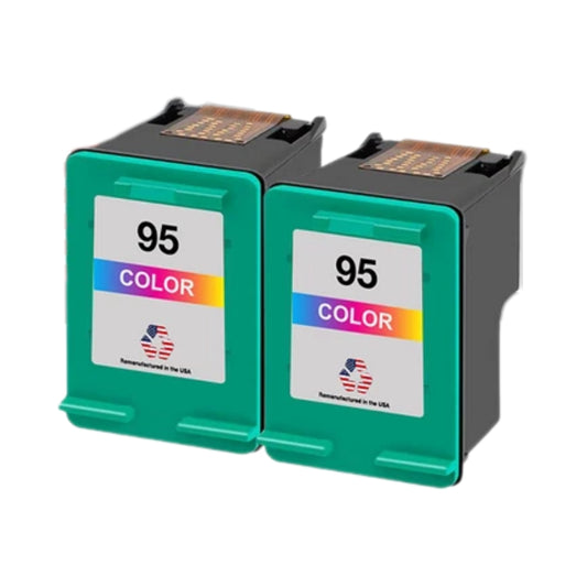 DoorStepInk Brand for HP 95 (C8766WN) Tri-Color Twin Pack Remanufactured in the USA Ink Cartridge