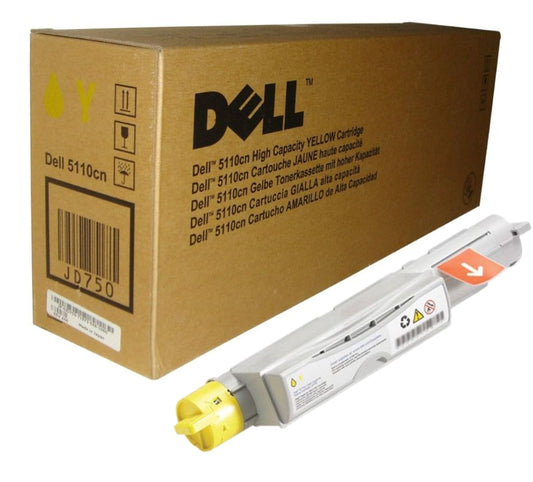 Genuine Dell 5110CN High Yield yellow Toner Cartridge, JD750