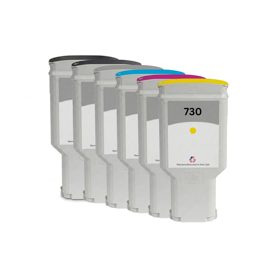 JIT Brand for HP 730 300ML Multi-Color (6-Pack) Remanufactured in the USA Ink Cartridge