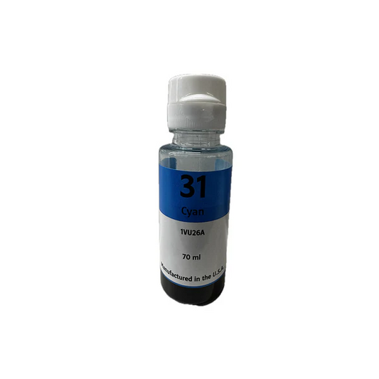 JIT Brand Replacement for HP 31 (1VV26AN) 70-ml Cyan Ink Bottle Made in the USA