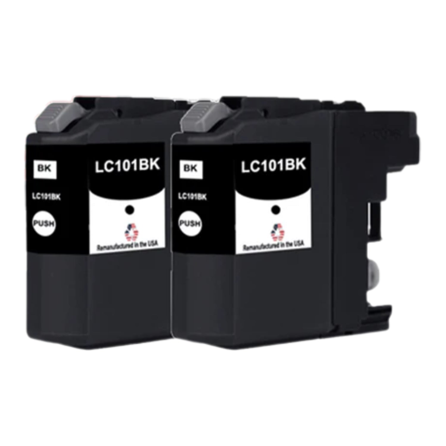 JIT Brand for Brother LC101BK Black Twin Pack Remanufactured in the USA Ink Cartridge