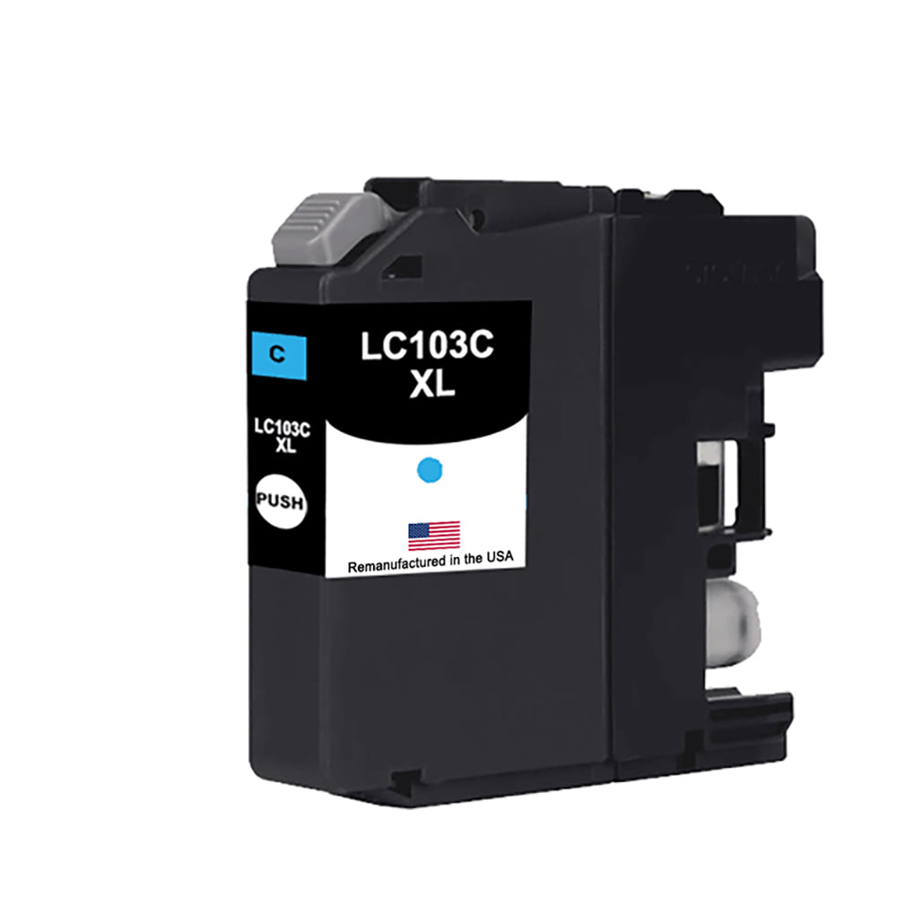 JIT Brand for Brother LC103C XL High Yield Cyan Remanufactured in the USA Ink Cartridge