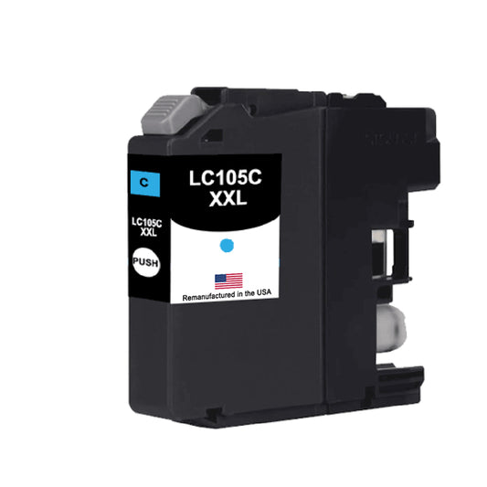 JIT Brand for Brother LC105C XXL Super High Yield Cyan Remanufactured in the USA Ink Cartridges