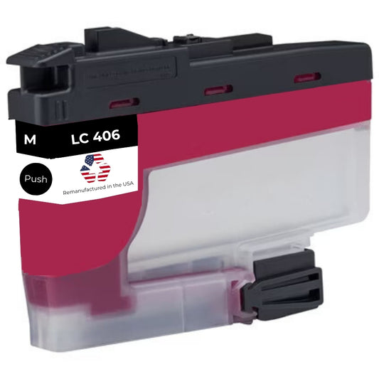 JIT Brand for Brother LC406 Magenta Remanufactured in the USA Ink Cartridge, LC406MS