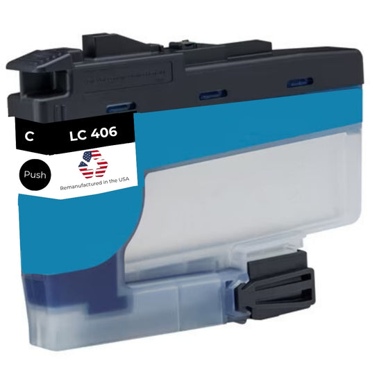 JIT Brand for Brother LC406 Standard Yield Cyan Remanufactured in the USA Ink Cartridge, LC406CS