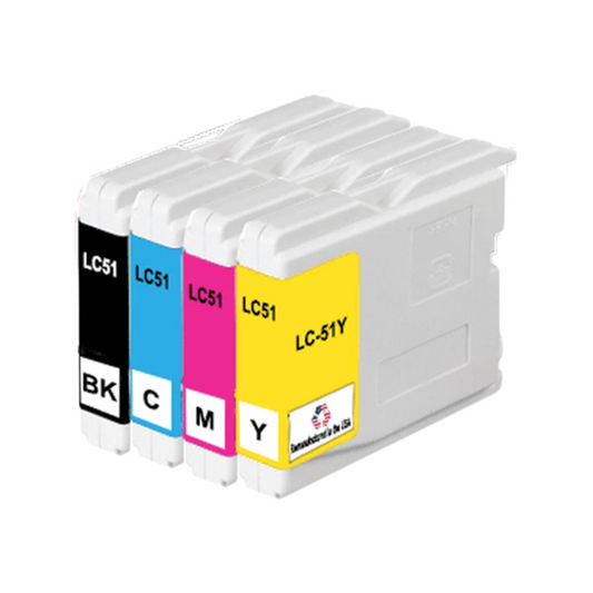 JIT Brand for Brother LC51 1 Black /  3 Color Remanufactured in the USA Ink Cartridges 4-pack