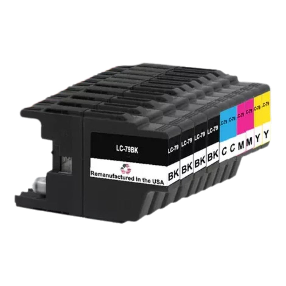 JIT Brand for Brother LC79 4 Black /  2 Each Color Remanufactured in the USA Ink Cartridges 10-pack