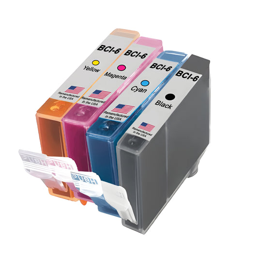 JIT Brand for Canon BCI-6 1-Black / 3-Color 4-Pack Remanufactured in the USA Ink Cartridge
