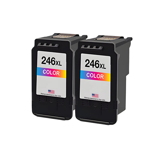 JIT Brand for Canon CL-246XL Color Twin Pack High Yield Remanufactured in the USA Ink Cartridges