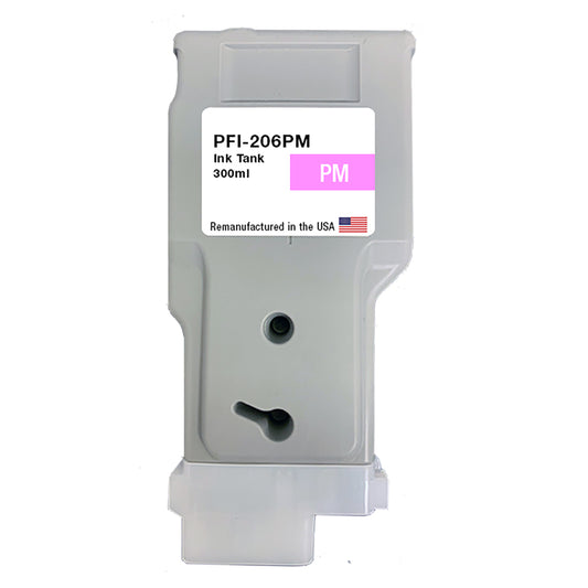 JIT Brand for Canon PFI-206 300mL Photo Magenta PFI-206PM Remanufactured in the USA Ink Cartridge