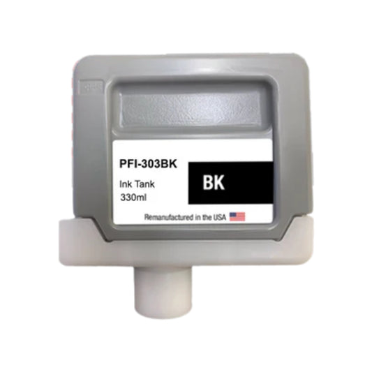 JIT Brand for Canon PFI-303 330ML Black Remanufactured in the USA Ink Cartridge