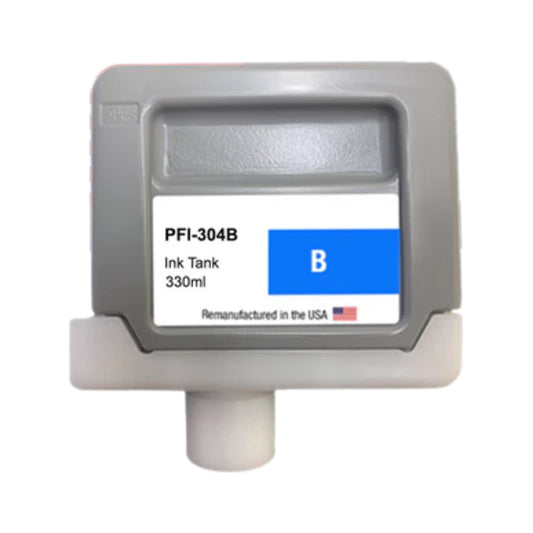 JIT Brand for Canon PFI-304 330ml Blue Remanufactured in the USA Ink Cartridge