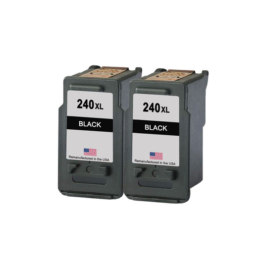 JIT Brand for Canon PG-240XL Black Twin Pack High Yield Remanufactured in the USA Ink Cartridges