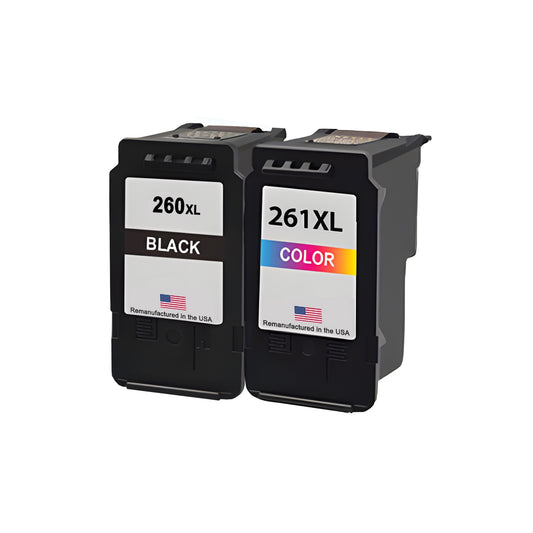 JIT Brand for Canon PG-260XL 260 XL Black / CL-261XL 261 XL Color Remanufactured in the USA Ink Cartridges Combo Pack