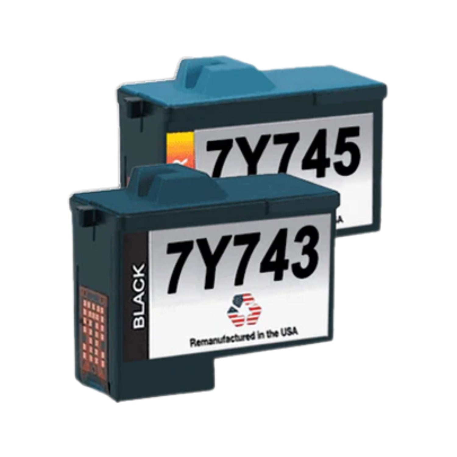 JIT Brand for Dell Series 2 7Y743 Black / 7Y745 Color Combo Pack Remanufactured in the USA Ink Cartridges