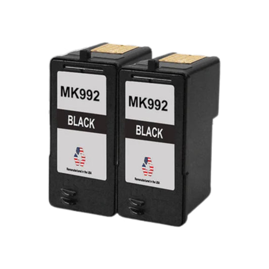 JIT Brand for Dell Series 9 MK992 Black Remanufactured in the USA Ink Cartridges Twin Pack