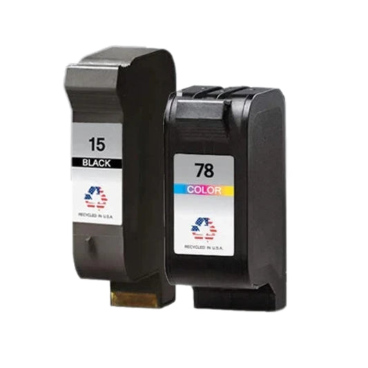 JIT Brand for HP 15 Black / 78 Color Combo Pack Remanufactured in the USA Ink Cartridge