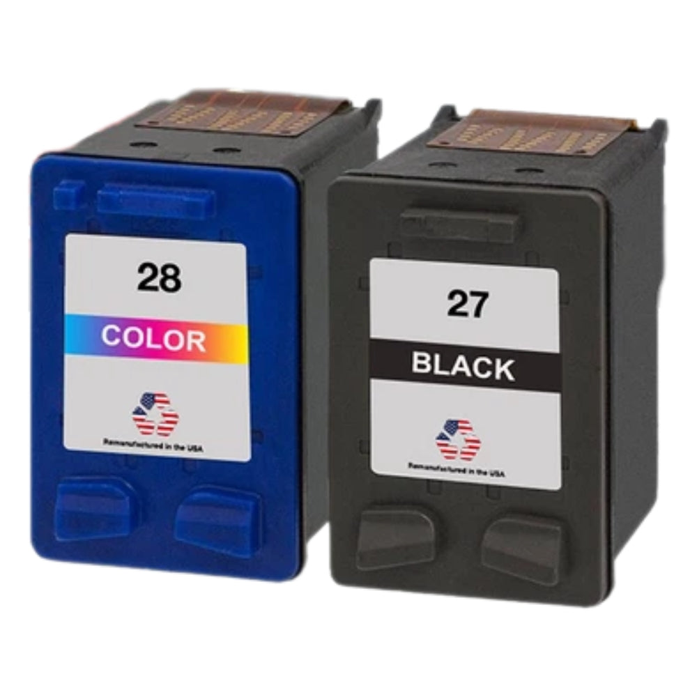 JIT Brand for HP 27 Black / 28 Color Combo Pack Remanufactured in the USA Ink Cartridges