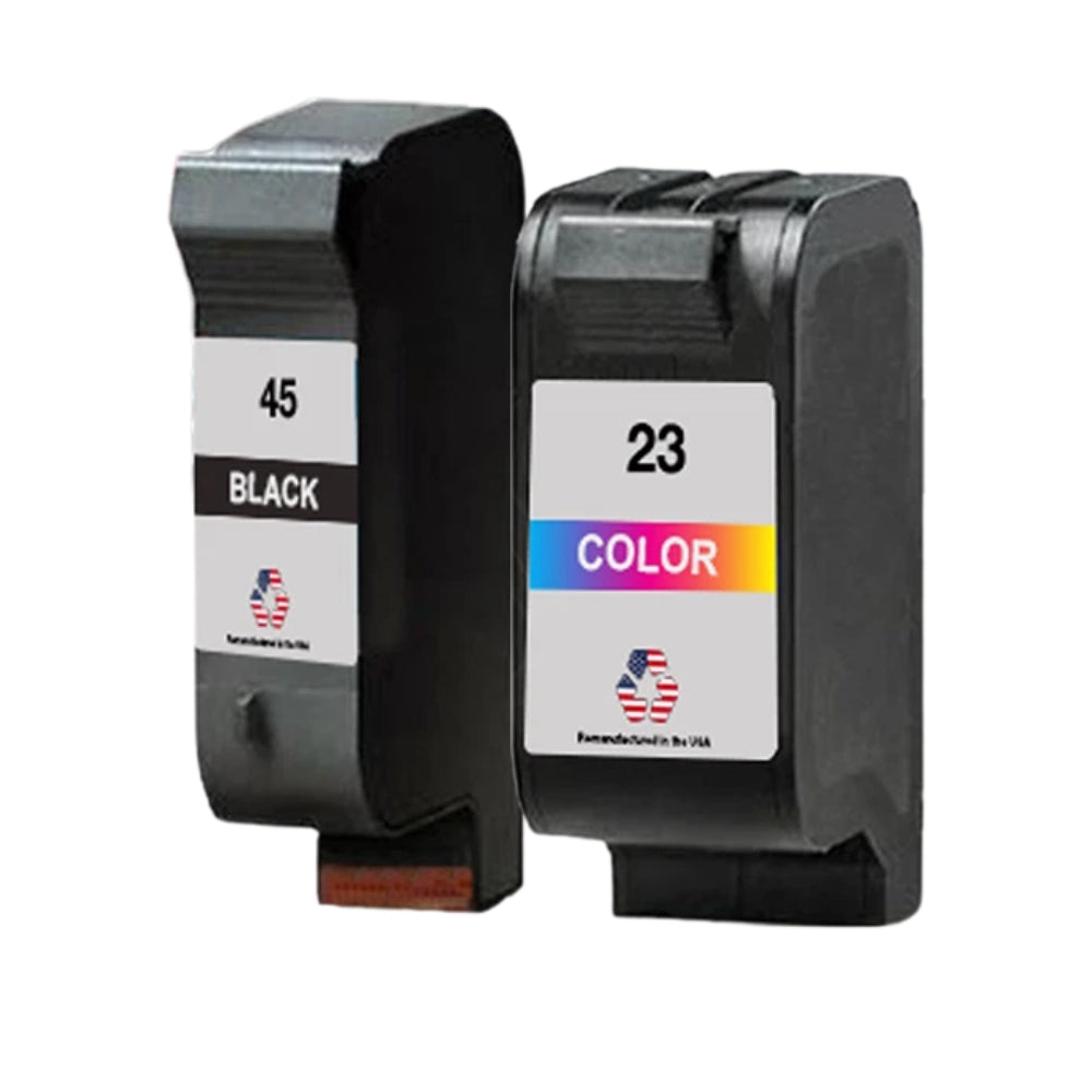 JIT Brand for HP 45 Black / 23 Color Combo Pack Remanufactured in the USA Ink Cartridges