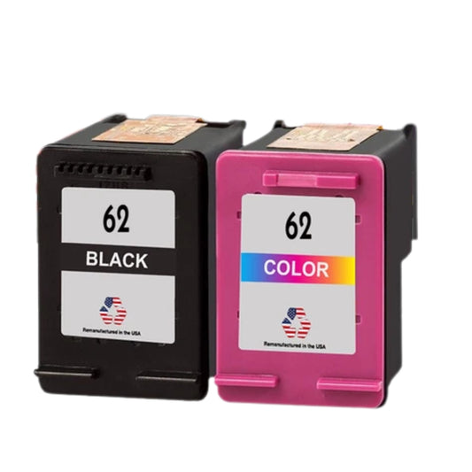 JIT Brand for HP 62 Black / Color Combo Pack Remanufactured in the USA Ink Cartridges