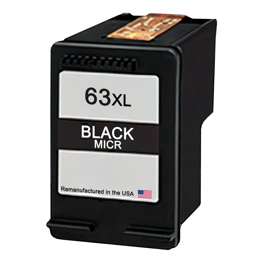 JIT Brand for HP 63XL (F6U64AN) Black MICR Remanufactured in the USA Ink Cartridge