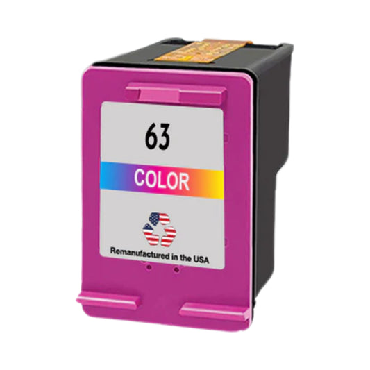 JIT Brand for HP 63 (F6U61AN) Tri-Color Remanufactured in the USA Ink Cartridges
