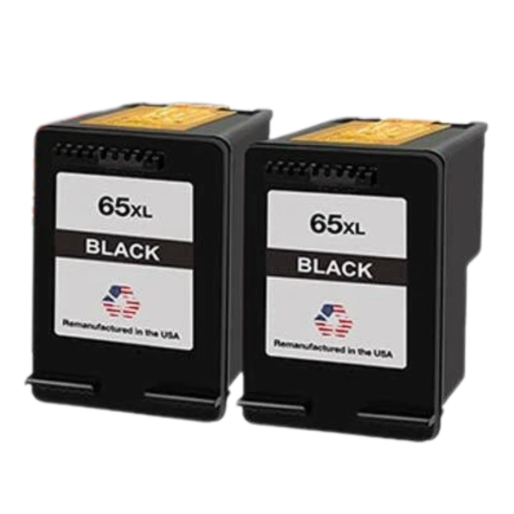 JIT Brand for HP 65XL (N9K04AN) Black Twin Pack Remanufactured in the USA Ink Cartridges