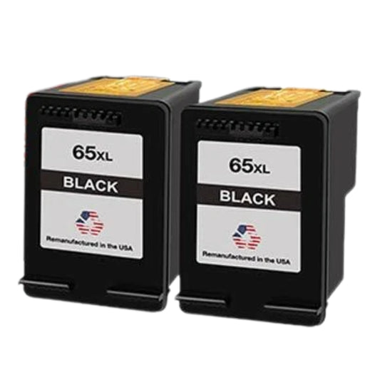 JIT Brand for HP 65XL (N9K04AN) Black Twin Pack Remanufactured in the USA Ink Cartridges