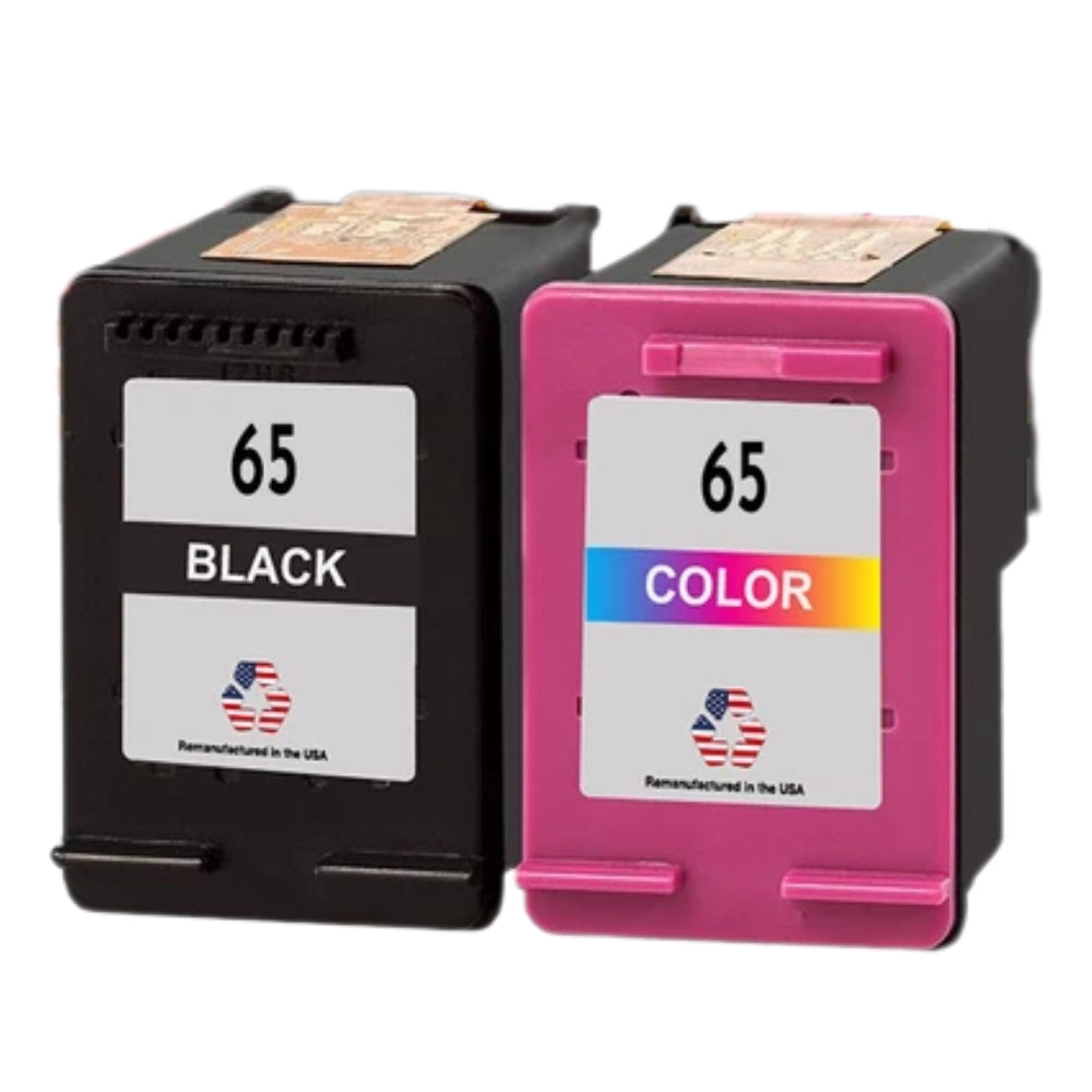 JIT Brand for HP 65 Black / Color Combo Pack Remanufactured in the USA Ink Cartridges