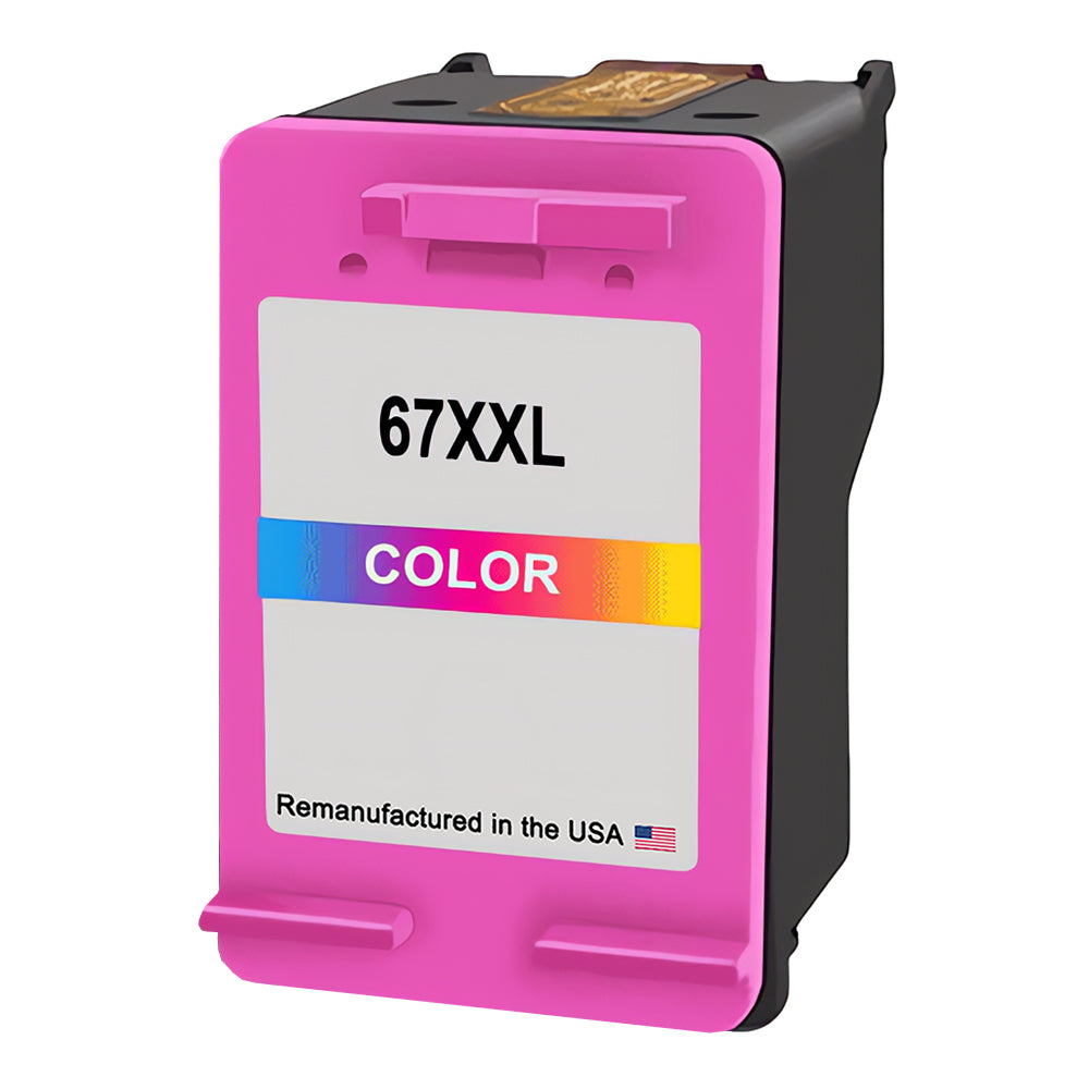 JIT Brand for HP 67XXL (6ZA16AN) Color Extra High Yield Remanufactured in the USA Ink Cartridges