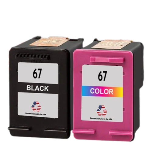JIT Brand for HP 67 Black / Color Combo Pack Remanufactured in the USA Ink Cartridges