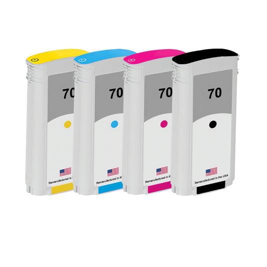 JIT Brand for HP 70 130-ml 4-Pack Remanufactured in the USA Ink Cartridges