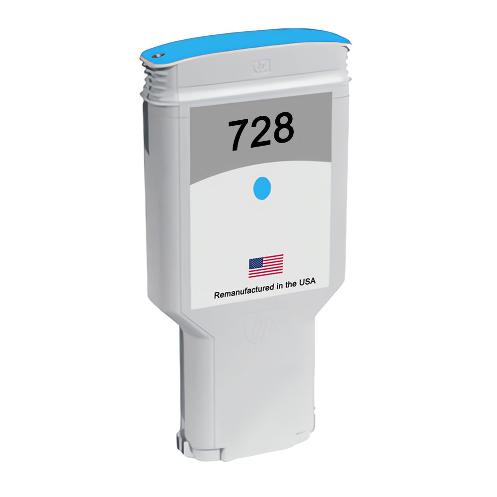 JIT Brand for HP 728 300mL (F9K17A) Cyan Remanufactured in the USA Ink Cartridges