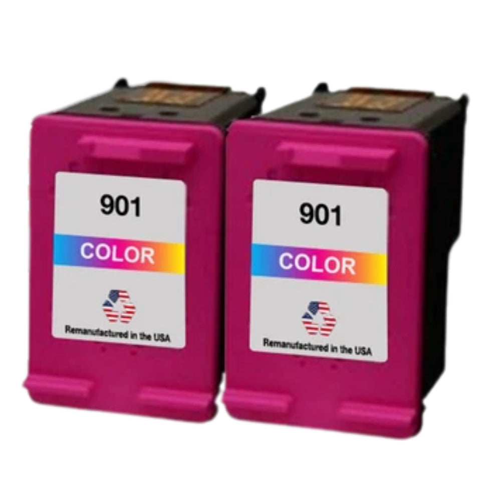 JIT Brand for HP 901 (CC656AN) Tri-Color Twin Pack Remanufactured in the USA Ink Cartridges