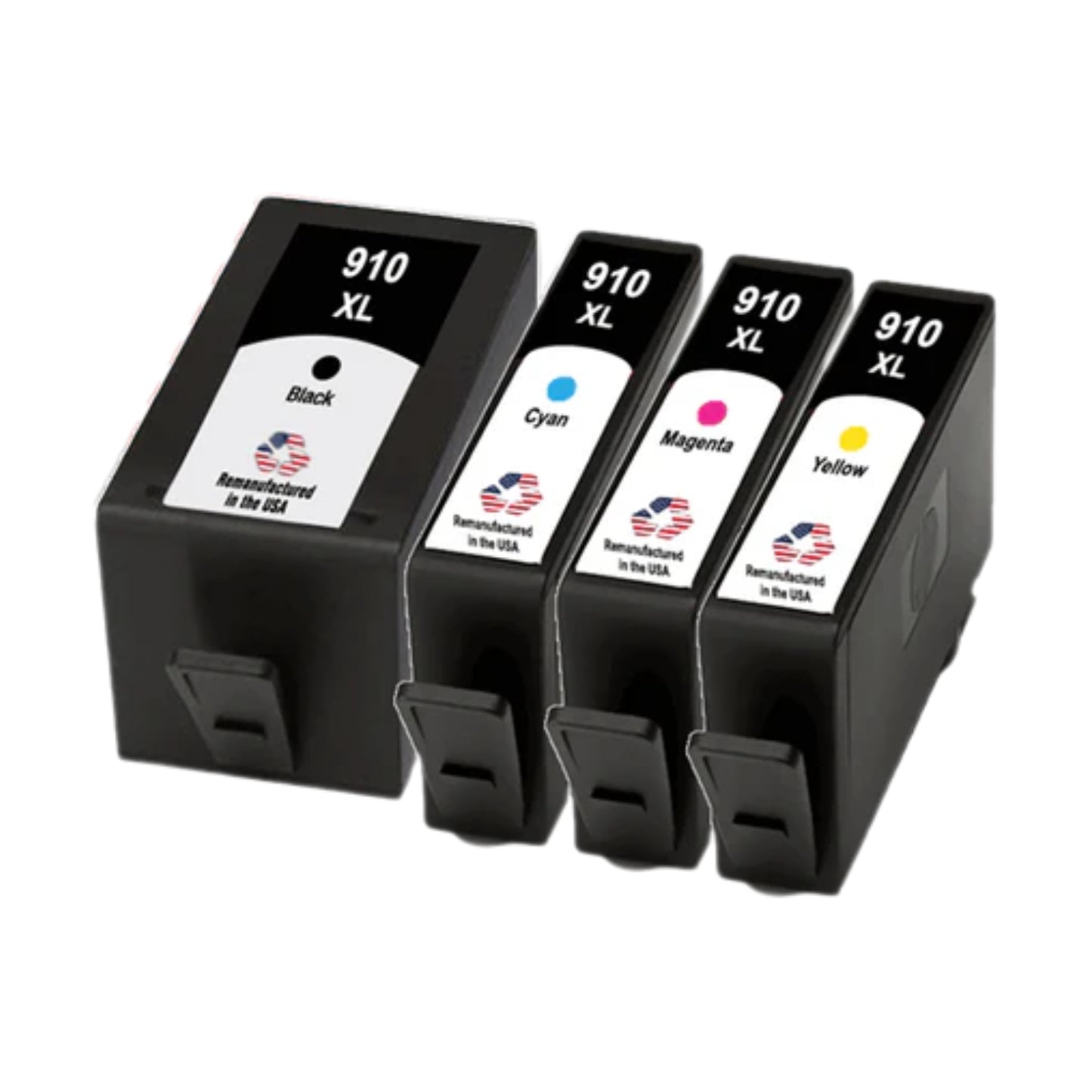 JIT Brand for HP 910XL 1 Black / 910XL 3 Color 4-pack Remanufactured in the USA Ink Cartridges