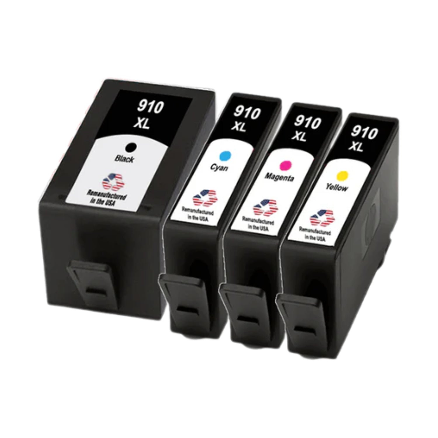 JIT Brand for HP 910XL 1 Black / 910XL 3 Color 4-pack Remanufactured in the USA Ink Cartridges