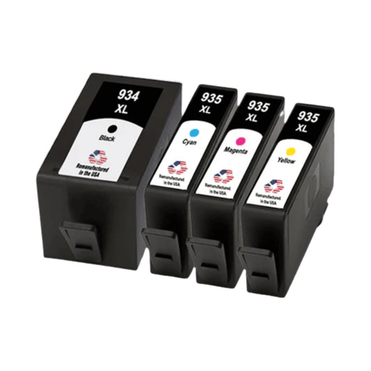 JIT Brand for HP 934XL 1 Black / 935XL 3 Color Remanufactured in the USA Ink Cartridges 4-pack