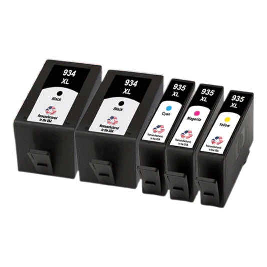 JIT Brand for HP 934XL 2 Black / 935XL 3 Color Remanufactured in the USA Ink Cartridges 5-pack