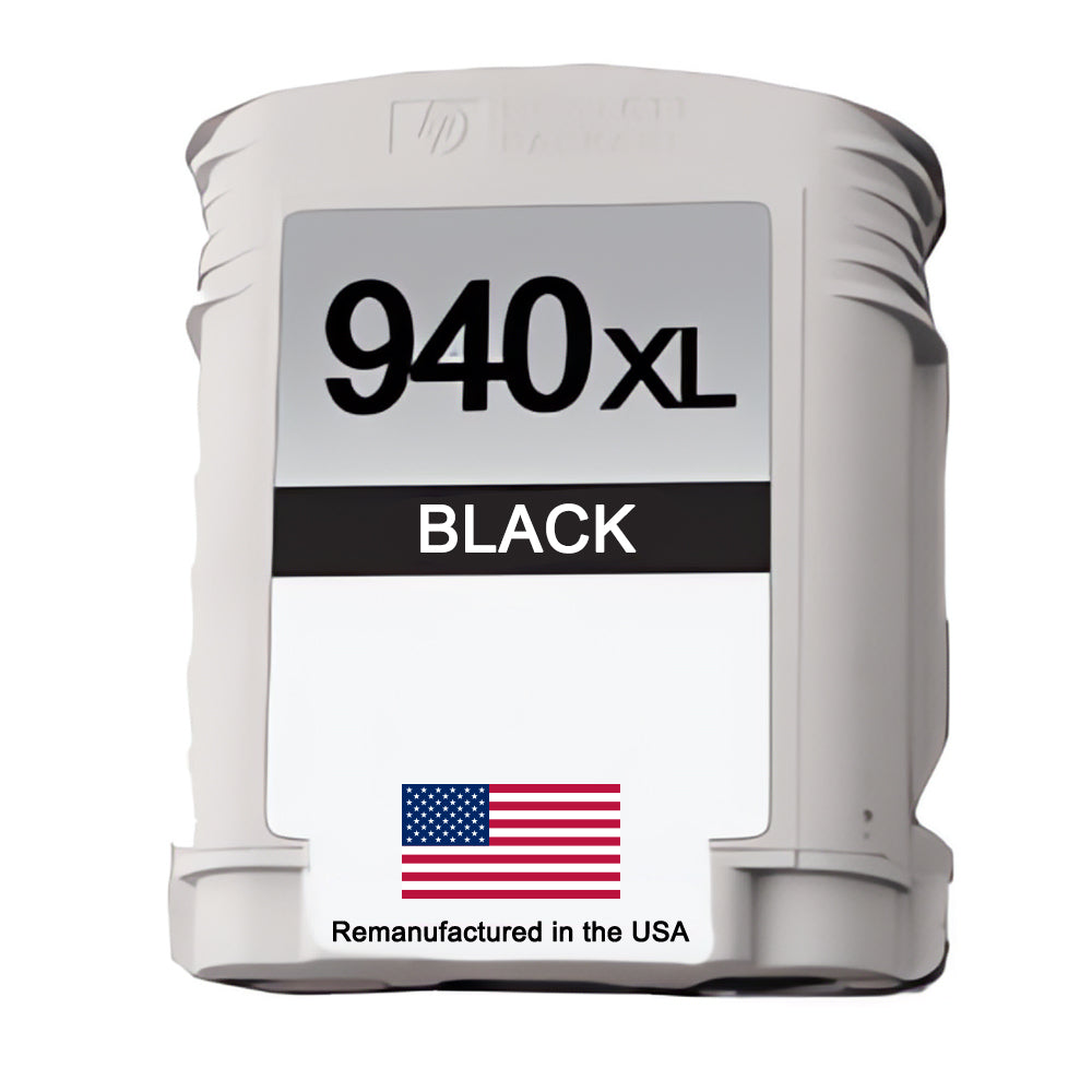JIT Brand for HP 940XL (C4906AN) Black Remanufactured in the USA Ink Cartridge